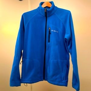 Columbia Men’s Fleece Full Zip Jacket, Royal Blue, Logo, M, EUC